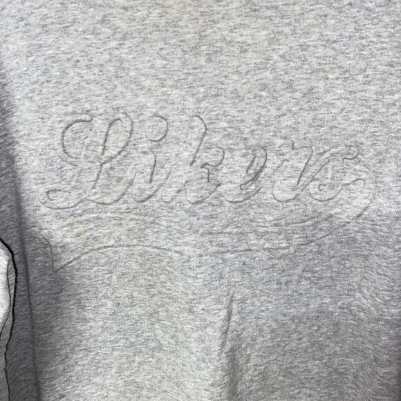 H&M Divided Likers Gray Embroidered Crew Neck Sweatshirt Women's Size Medium - Picture 2 of 5